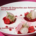 Tartare de langoustine aux betteraves et aux framboises