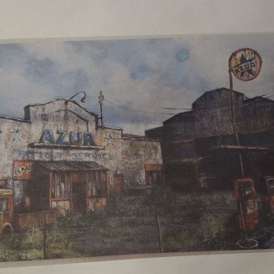 garage station AZUR à l'abandon