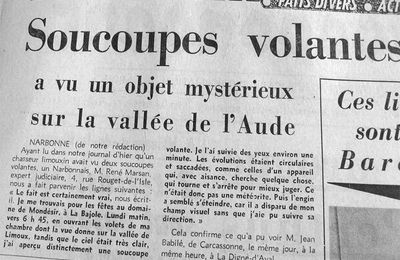 7 au 14 janvier 1963 : OVNIS dans l'Aude et à Perpignan, crash d'un Constellation, création d'un centre de tir spatial à Leucate