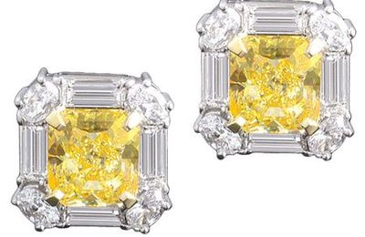 Fancy Yellow Diamond Earrings