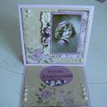 carte chevalet shabby aux couleurs parme