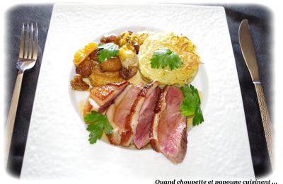 MAGRETS AUX CLEMENTINES ET AUX MARRONS