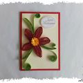 cARTe : la fleur rouge en quilling ou paperolles