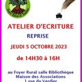 REPRISE ATELIER D'ECRITURE