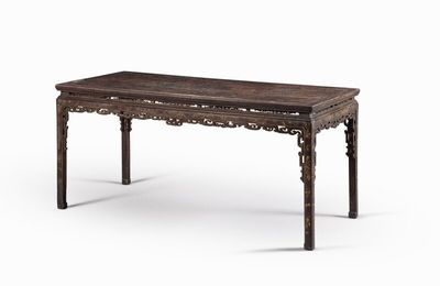 A magnificient imperial lacquer 'nine dragons' calligraphy table, Qing dynasty, Yongzheng-Qianlong period, ca. 1730