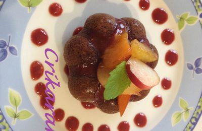 Fleurs choco/framboise aux fruits frais