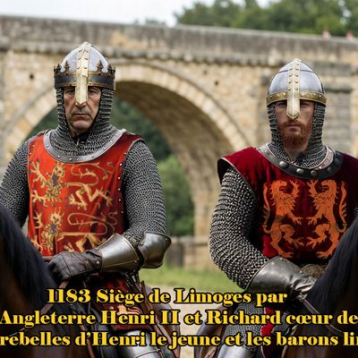 1183 Siège de Limoges par le roi d’Angleterre Henri II et Richard cœur de Lion contre les rebelles d’Henri le jeune et les barons limousins.