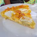 Recette : quiche à la courgette et au fromage de chèvre.