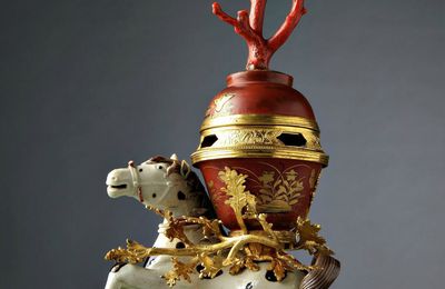 Mounted Porcelain & Lacquer Incense Burner. Porcelain: China, Kangxi Period (1662-1722), gilt-bronze & Japanese lacquer: 18th ce