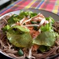 Salade de nouilles SOBA du Japon au saumon