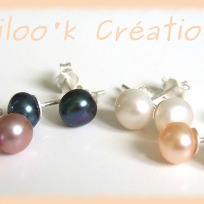 Boucles d'oreilles argent et perles - Bijoux mariage