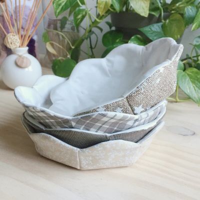 Petites corbeilles en tissu façon céramique