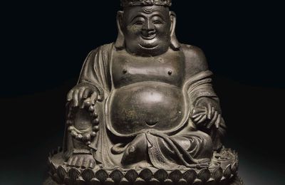 A bronze figure of Budai, Ming dynasty (1368-1644)
