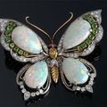 "J.E. Caldwell" Opal Butterfly Brooch