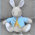 Doudou Lapin Assis Bunnykins Veste Bleu 