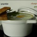 Oeufs cocotte forestiers au poivre vert, sans gluten et sans lactose