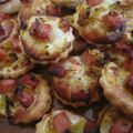 mini tartelettes jambon/curry/oignon