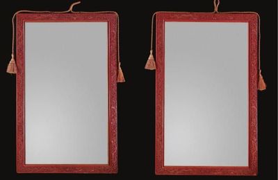 Large And Fine Pair Of Imperial Cinnabar Lacquer 'Dragon' Frames. Qing Dynasty, Qianlong Period