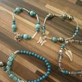 Lot de 4 bracelet Bleu/vert 