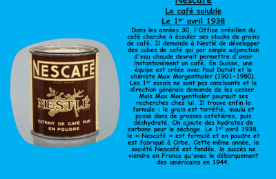 Nescafé, le 1er avril 1938