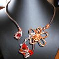 Collier anthracite, argent, orange et safran vendu