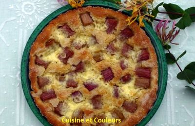 Tarte au sucre pimpée de rhubarbe