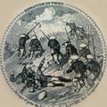 Série « Expédition du Tonkin », décor n°10. Attaque et prise des forts de Son-Tay, 15 Xbre 1883. Mort du général Doucet.