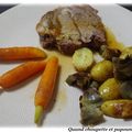 RÔTI DE VEAU, PETITES RATTES ET ARTICHAUTS VIOLETS