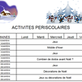 PLANNING DES ACTIVITE DE NOVEMBRE A DECEMBRE 2017