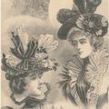 Femmes aux chapeaux 1896 vintage