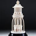 A rare early 19th century finely carved and turned ivory tempietto. Anglo-Indian, ca 1830