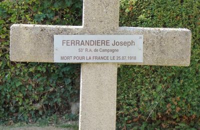 FERRANDIERE Joseph (Lignac) + 25/07/1918 Reims (51) 