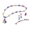 Very rare and highly important multicoloured sapphire and diamond suite