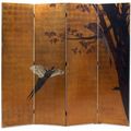 Louis Midavaine (1988-1978), Paravent en bois laqué à quatre feuilles mobiles sur charnières à double évolution.