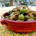 Tajine de veau aux olives vertes, citron & amandes