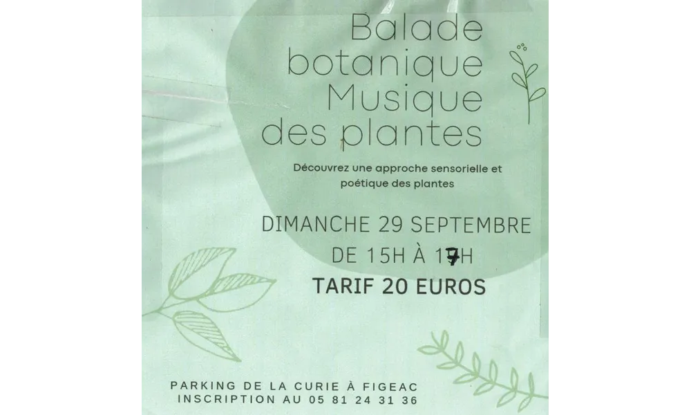 BALADE BOTANIQUE ET MUSIQUE DES PLANTES A FIGEAC