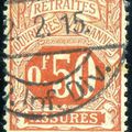 Timbres de sécurité sociale oblitérés par un cachet de la FELDPOST