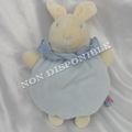 Doudou Peluche Boule Lapin Bleu Collerette Vichy Sucre D' Orge