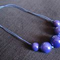 Collier grosses perles magiques bleu nuit