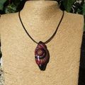 pendentif coquillage or et rouge