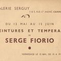 Présentation de Serge Fiorio et de sa peinture par Eugène Martel.1942.