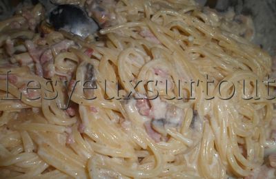 Spaghetti Champignons Lardons