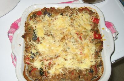 Lasagnes aux légumes du soleil et boeuf haché