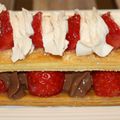 Millefeuilles aux Fraises, Crème au Philadelphia Milka et Crème au Sirop de Rose