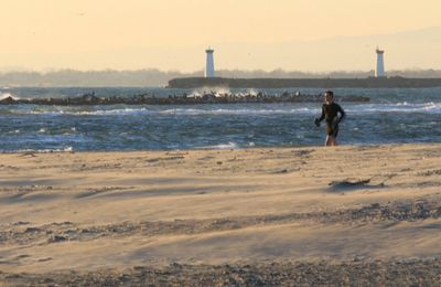 Sur la plage de Rochelongue, entre Cap d'Agde et Grau d'Agde cet après-midi