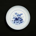 A blue and white 'mandarin duck and lotus' dish, Mark and period of Yongzheng