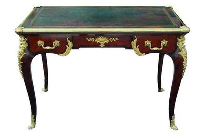 François LINKE (1855-1946) - Un bureau plat en bois de placage