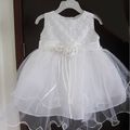 - 50% 17.50€ robe " camphrier" tulle bébé 12/18 mois blanche , ou 6/12 mois ivoire