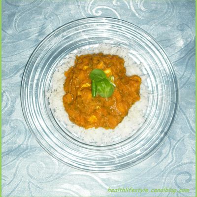 Recette: émincé de poulet au potimarron-curry.