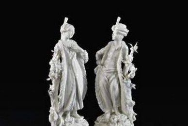 Couple de turcs. Manufacture de Villeroy, vers 1750. 